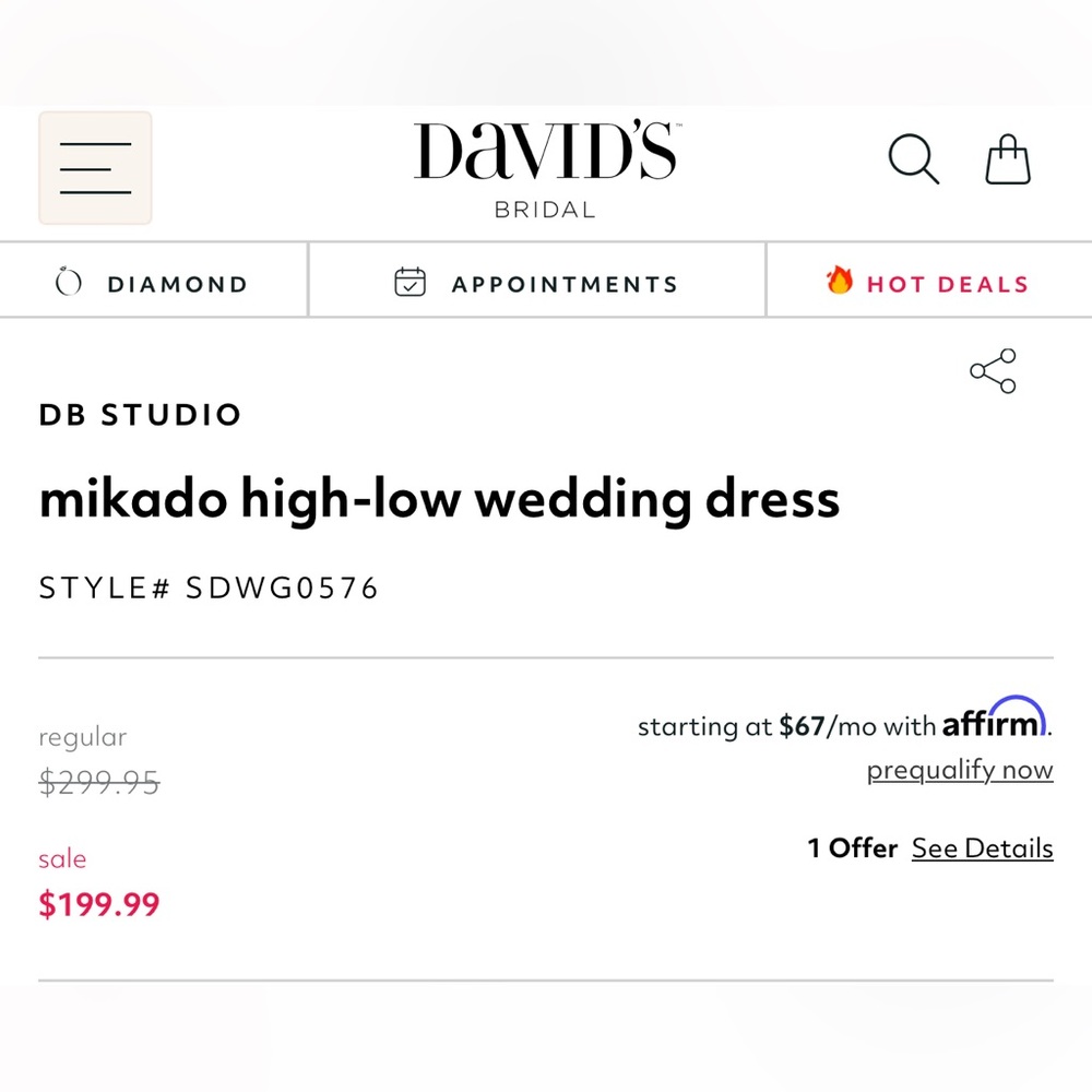 David’s Bridal Db Studio Mikado High Low Wedding … - image 8